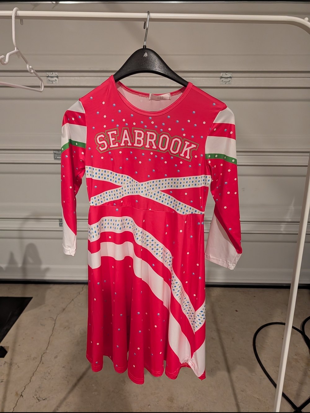 Disney Seabrook Bright Pink White Green Cheer Costume Dress